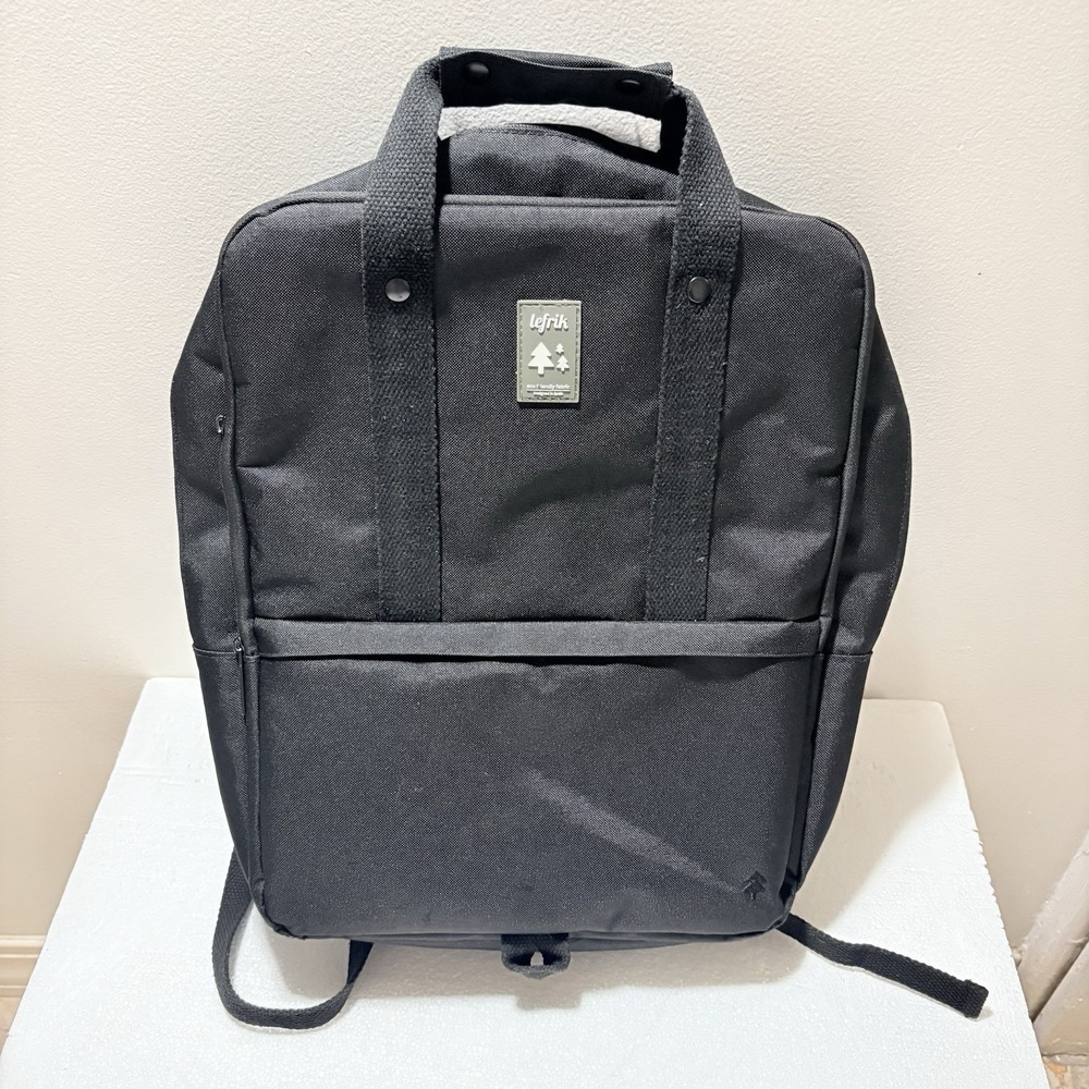 Lefrik Daily 15  Laptop Backpack Black RPET Recycled Travel Work School Bag